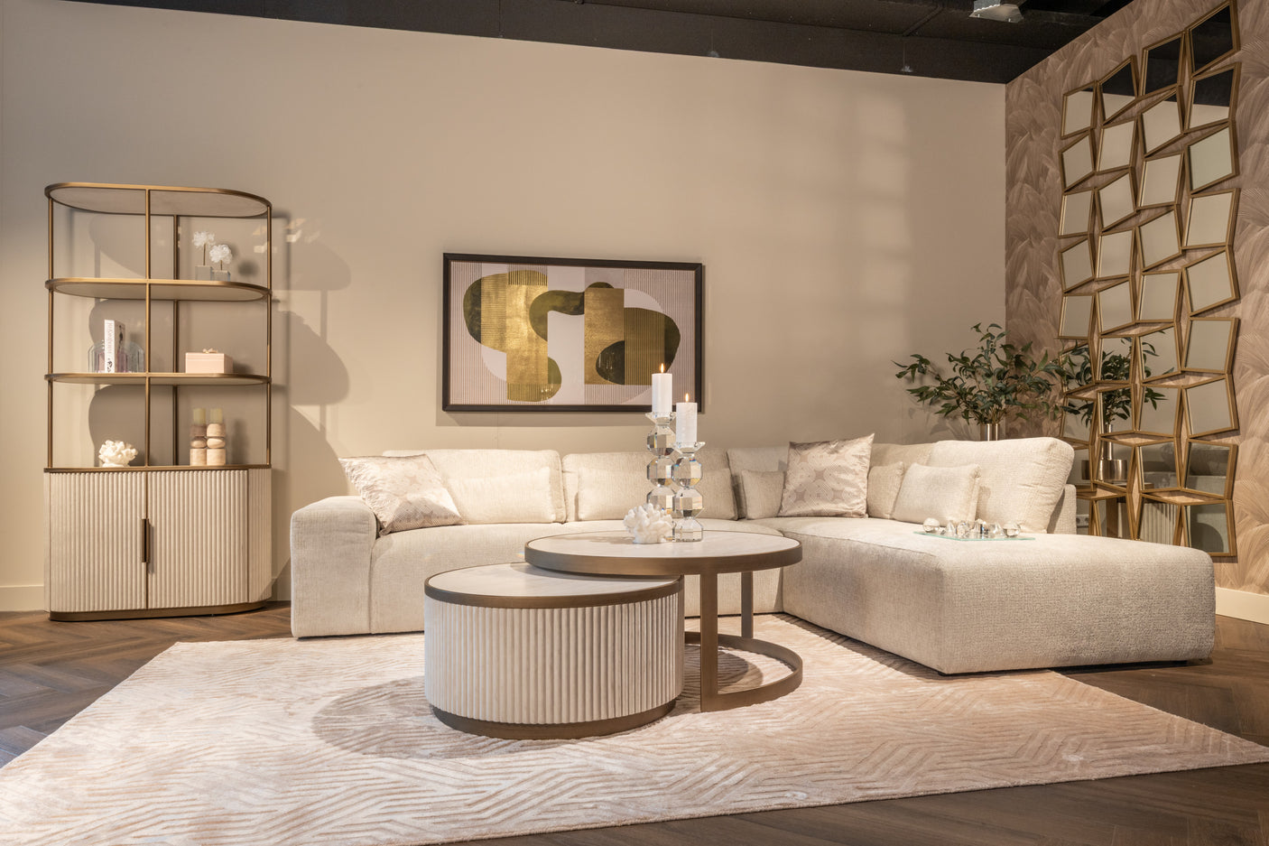 Salongbord Tivoli hvit sett med 2 Richmond Interiors Sofabord