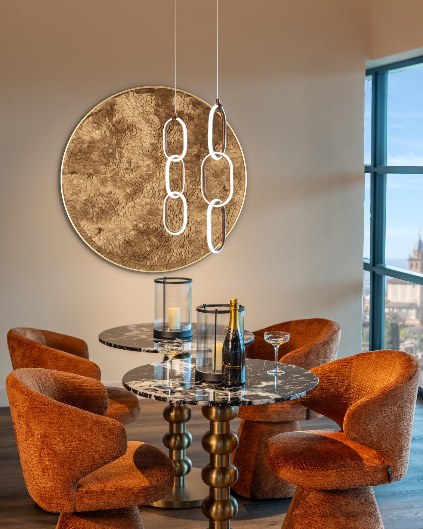 Bistrobord Witlox svart/gull 75Ø Richmond Interiors Bordlampe