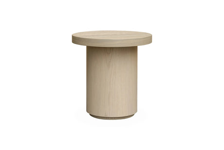Sidebord Kyoto Ø55cm høyde 55cm White wash eikefiner Homefactory Sidebord