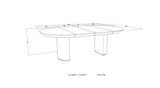Spisebord Kyoto Ø130cmx75cm m/2x50cm EXT White Wash