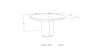 Spisebord Kyoto Ø130cmx75cm m/2x50cm EXT White Wash Homefactory Spisebord