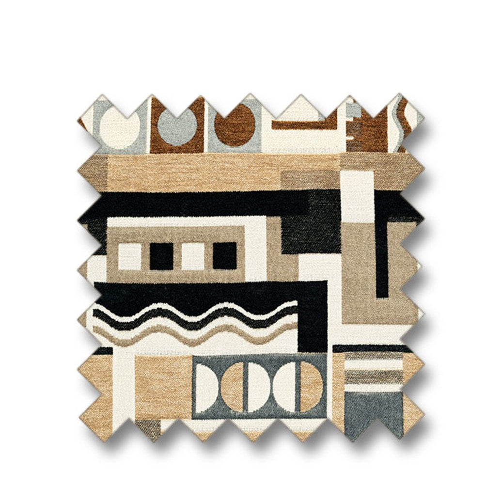 LUCA GEOMETRISK Brown Artwood Tekstil