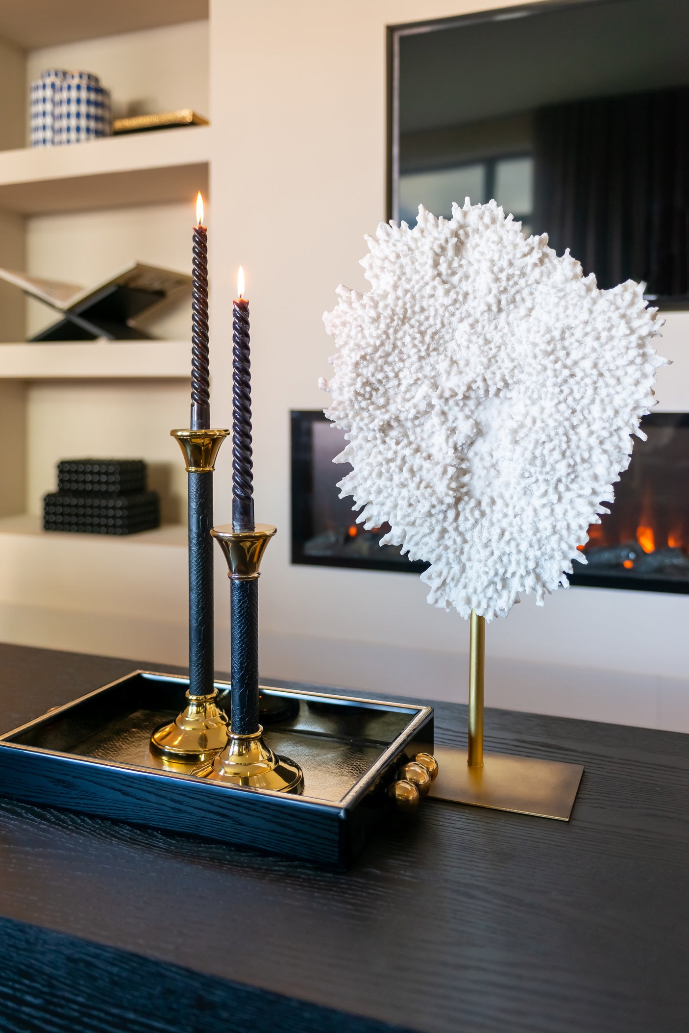 Brett Liv svart/gull Richmond Interiors Serveringsbrett