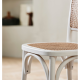 WICKY-bordstol med flet - hvit/natur Nordal CHAIRS+ARM