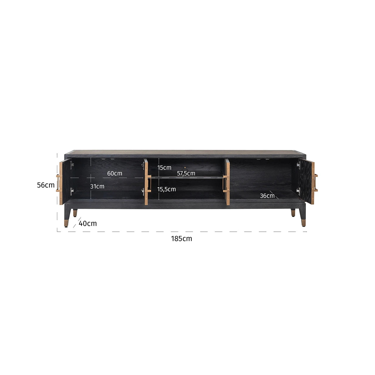 TV-benk Bloomville brass shagreen Richmond Interiors TV-benk