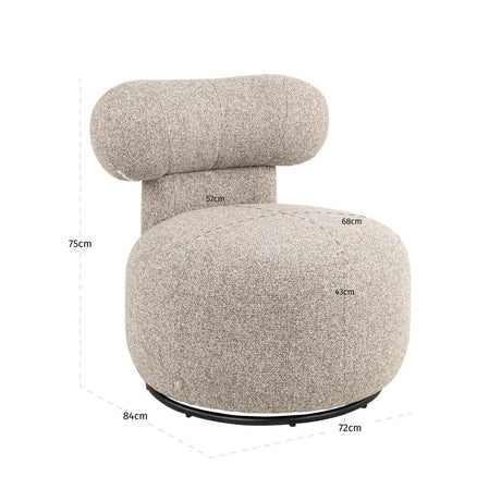 Lounge chair Kaya cayenne brown swivel Richmond Interiors Lenestol