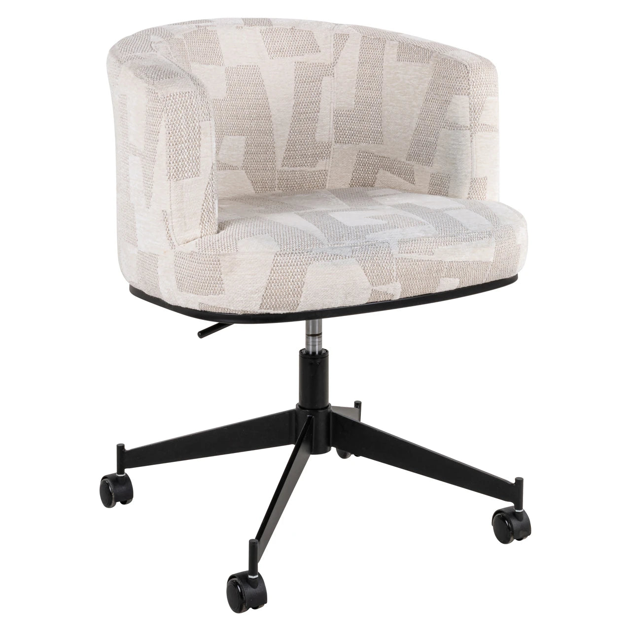 Spisestol Rochenne beige grafisk svingbar på hjul Richmond Interiors Spisestol