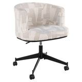 Spisestol Rochenne beige grafisk svingbar på hjul Richmond Interiors Spisestol