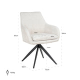 Spisestol Lisonne krem fusjon svingbar Richmond Interiors Spisestol