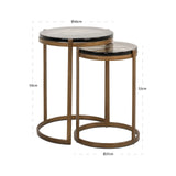 Endebord Cleo gull Sett med 2 Richmond Interiors Sidebord