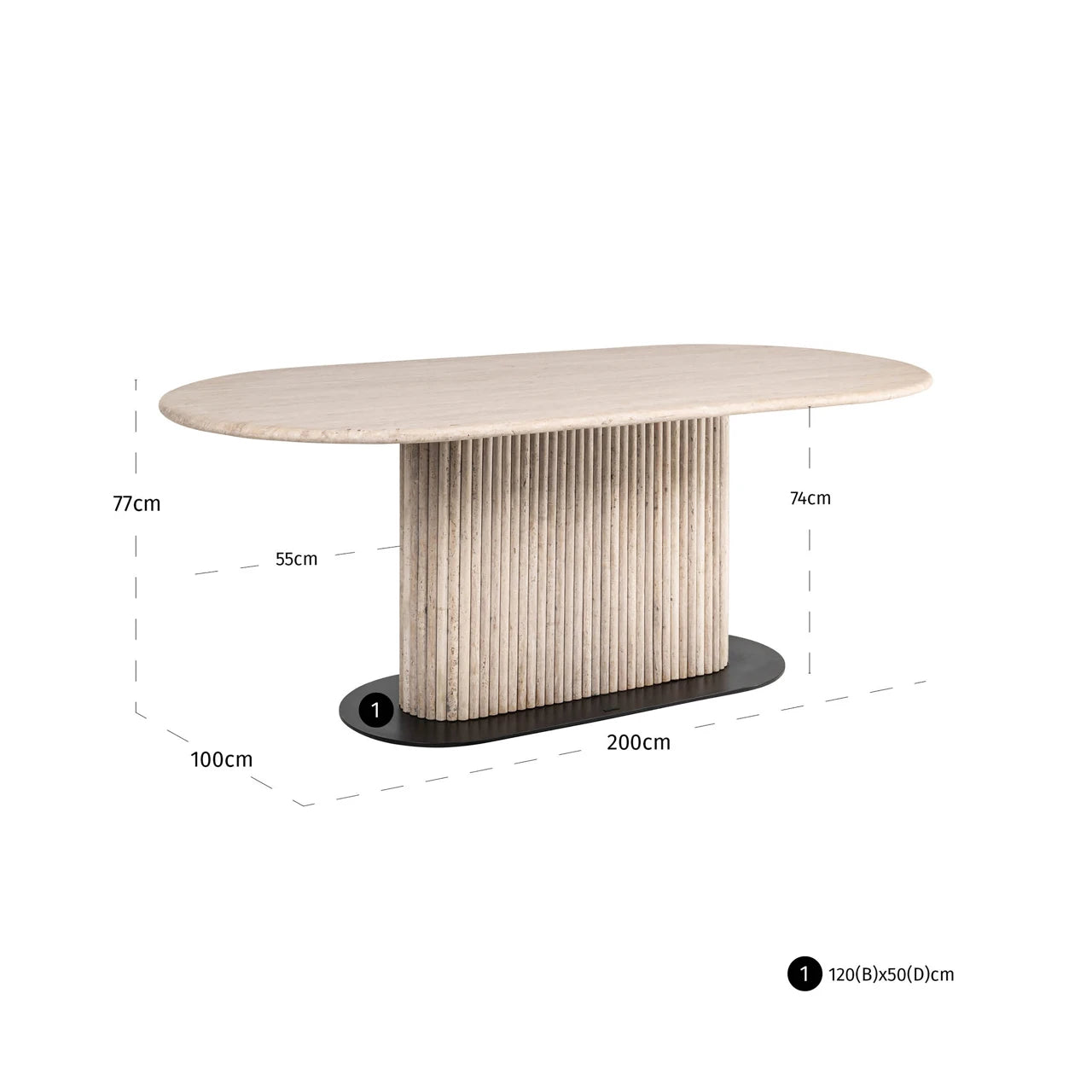 Spisebord La Cantera beige 200 Richmond Interiors Spisebord