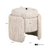 Pouffe & fotstøtte Cupid beige angora med oppbevaring Richmond Interiors Pall