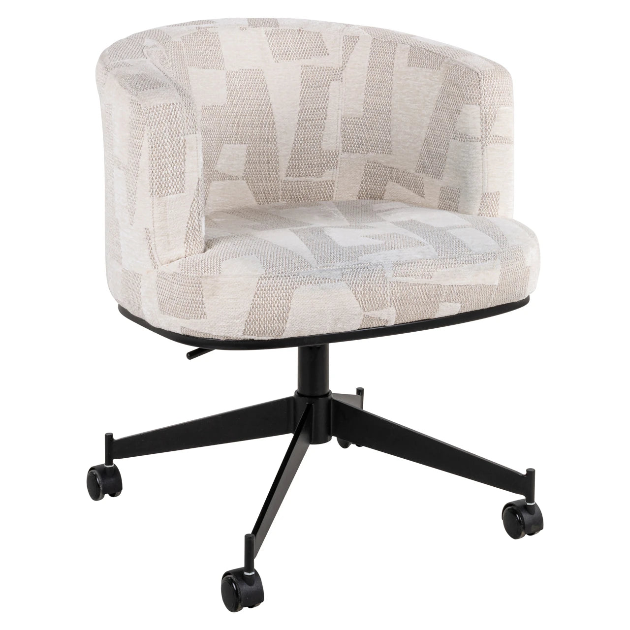 Spisestol Rochenne beige grafisk svingbar på hjul Richmond Interiors Spisestol