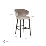 Barstol Indigo khaki-fløyel Richmond Interiors Barstol