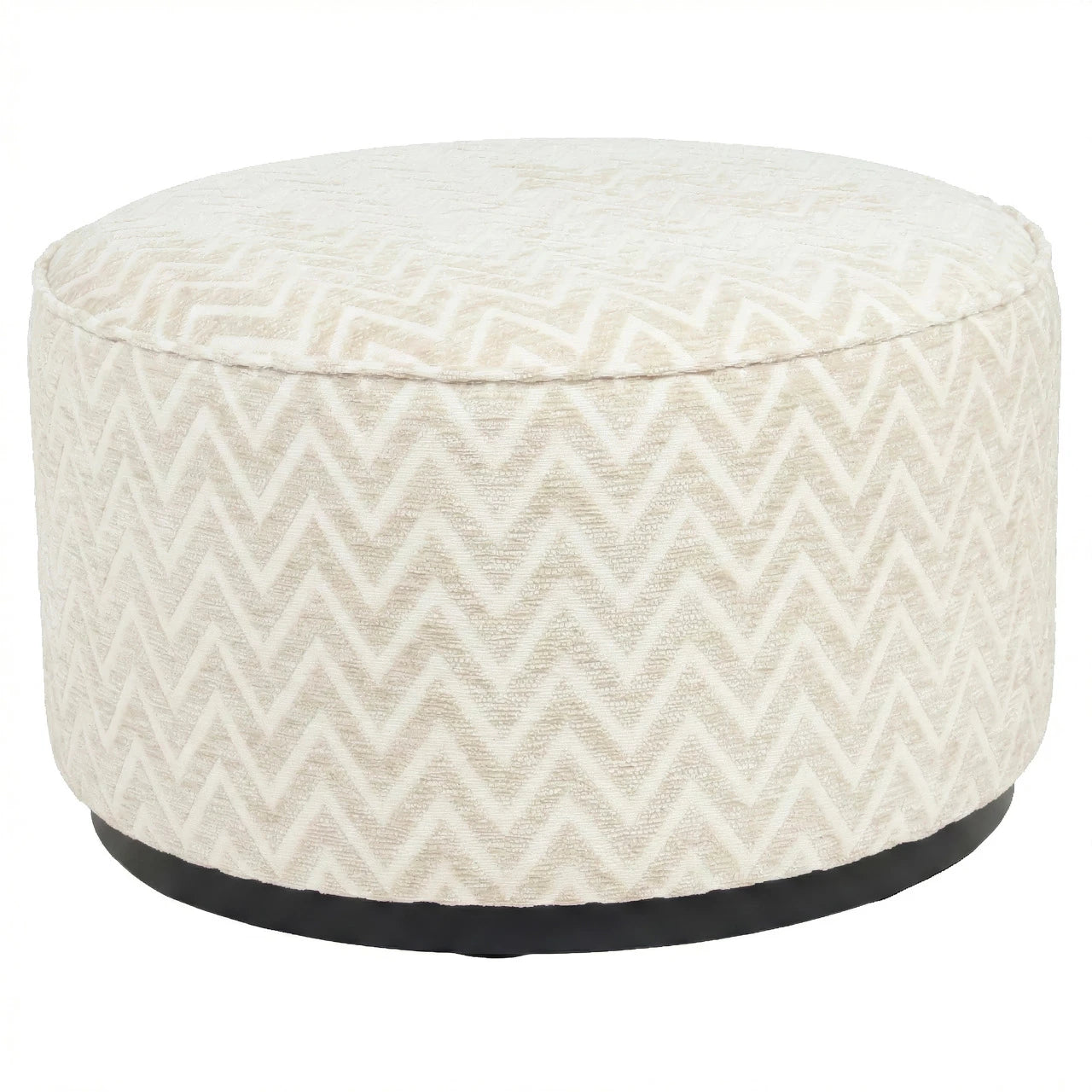 Pouffe & Fotstøtte Lexie beige chevron 70Ø Richmond Interiors Pall