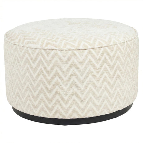Pouffe & Fotstøtte Lexie beige chevron 70Ø Richmond Interiors Pall