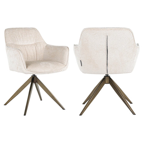 Spisestuestol Aline hvit chenille, svingbar, flammehemmende Richmond Interiors Spisestol