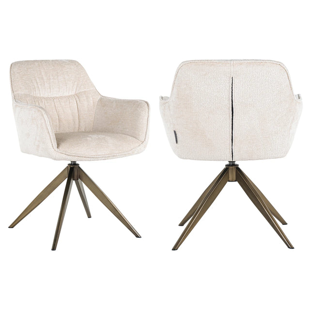 Spisestuestol Aline hvit chenille, svingbar, flammehemmende Richmond Interiors Spisestol