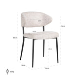 Spisestol Bea lovely cream sett med 2 Richmond Interiors Spisestol
