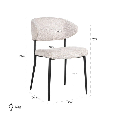Spisestol Bea lovely cream sett med 2 Richmond Interiors Spisestol