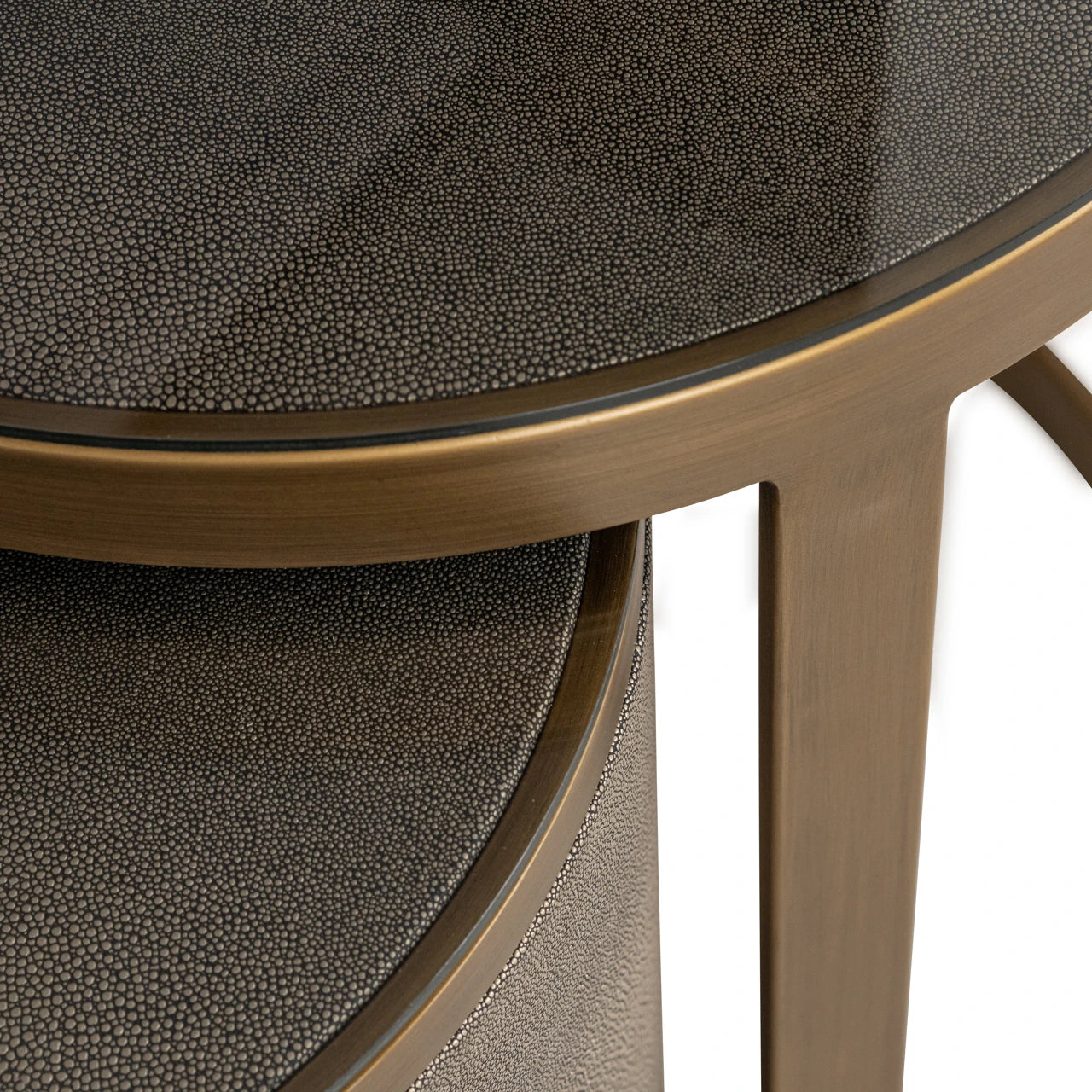 End table Bloomville messing shagreen inkl. glass sett med 2 Richmond Interiors Sidebord