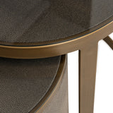 End table Bloomville messing shagreen inkl. glass sett med 2 Richmond Interiors Sidebord