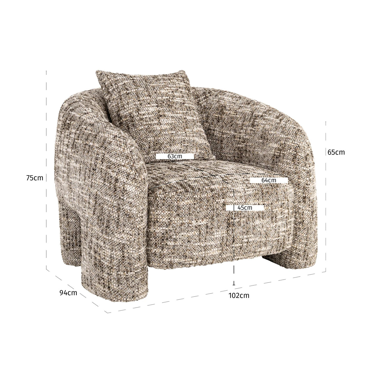 Lounge chair Tuscany brown omara Richmond Interiors Lenestol
