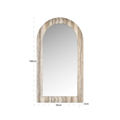 Mirror Calvo grå faux travertin Richmond Interiors Speil