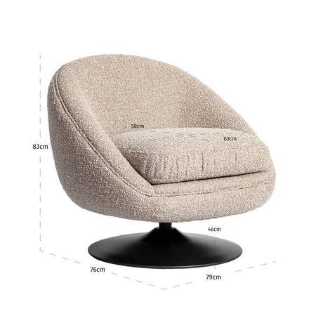 Lounge chair Nodo naturlig chunky svingbar Richmond Interiors Lenestol