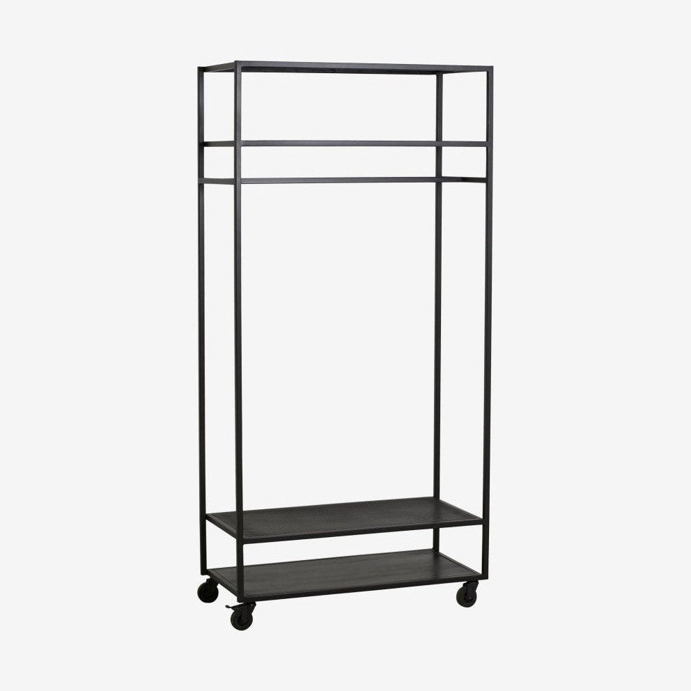 ALTA garderobestativ av jern med hjul - 190x93 cm - sort Nordal CABINETS