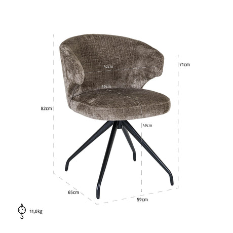 Spisestol Milly niagara stone svingbar Richmond Interiors Spisestol