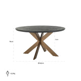 Spisebord Blackbone Brass svart rustikk 140Ø Richmond Interiors Spisebord