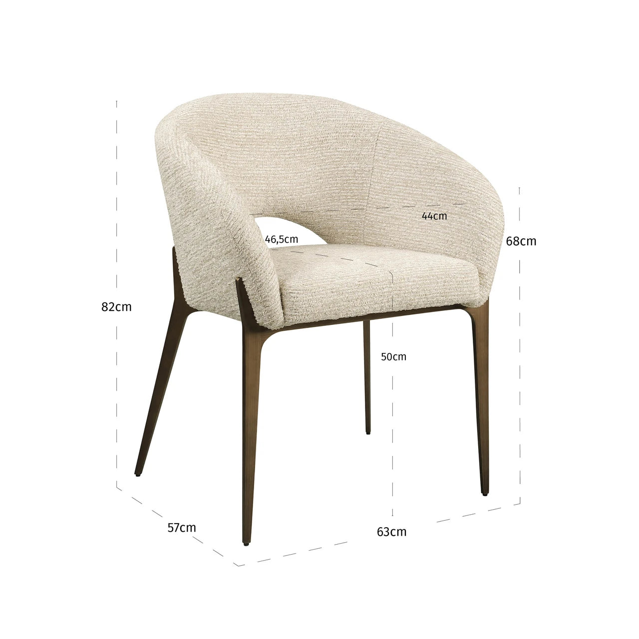Spisestol Kenzi natural linear brannhemmende Richmond Interiors Spisestol