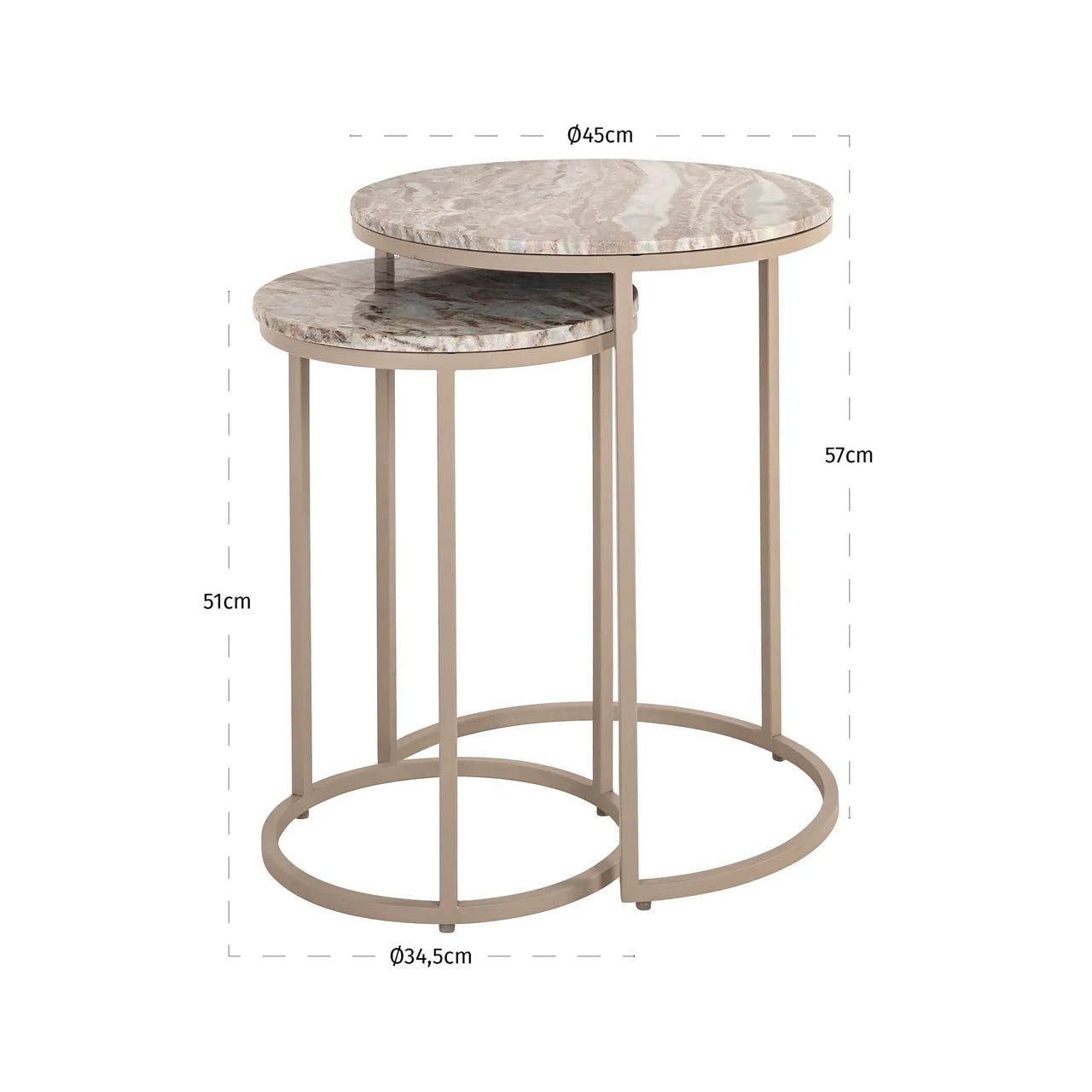 Endebord Fairfax leire sett med 2 Richmond Interiors Sidebord