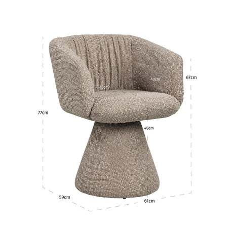 Spisestol Madeline mocca kraftig swivel Richmond Interiors Spisestol