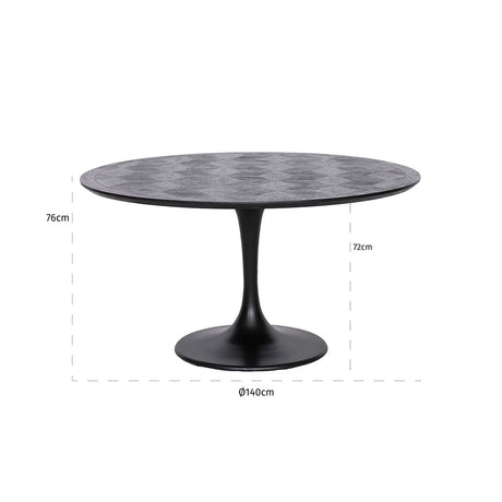 Spisebord Blax svart 140Ø Richmond Interiors Spisebord