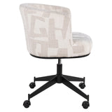 Spisestol Rochenne beige grafisk svingbar på hjul Richmond Interiors Spisestol