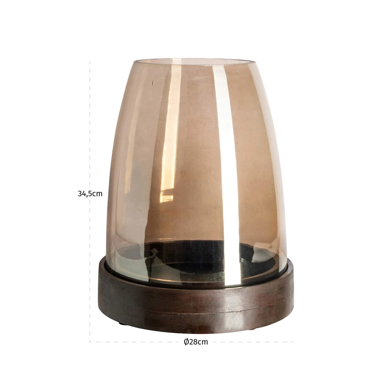 Hurricane light Skye walnut Richmond Interiors Lanterne og lysglass