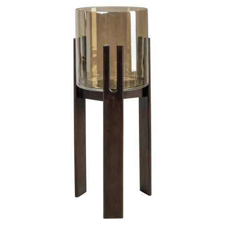 Hurricane light Reese valnøtt stor Richmond Interiors Lanterne og lysglass