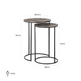 Endebord Tulum børstet gull sett med 2 Richmond Interiors Sidebord