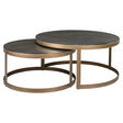 Salongbord Bloomville messing shagreen inkl. glassplater sett med 2 Richmond Interiors Sofabord