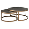 Salongbord Bloomville messing shagreen inkl. glassplater sett med 2 Richmond Interiors Sofabord