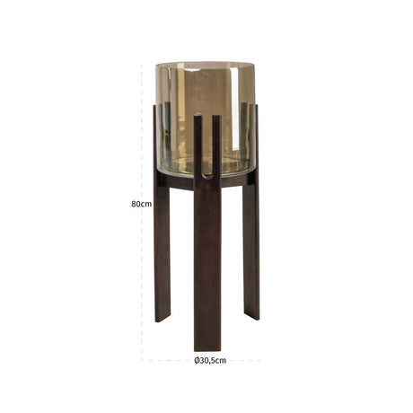 Hurricane light Reese valnøtt stor Richmond Interiors Lanterne og lysglass