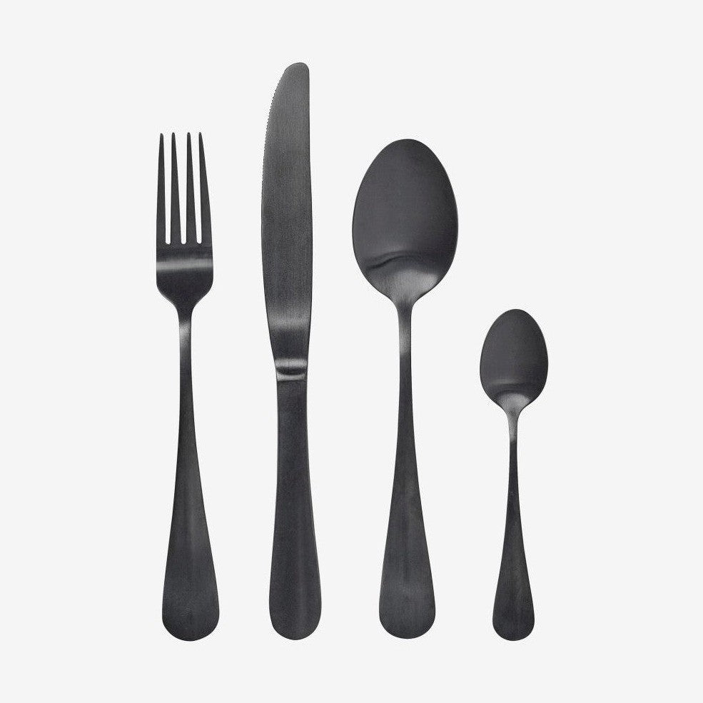 BLACK - 4 deler - matt svart Nordal CUTLERY