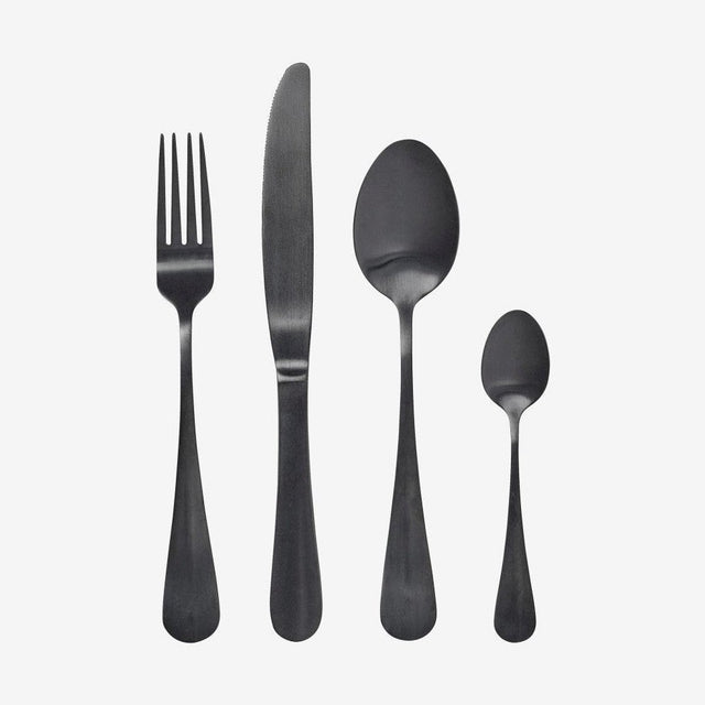 BLACK - 4 deler - matt svart Nordal CUTLERY