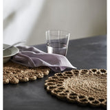 BRAIDU rund dekk serviett i hamp m/mønster - ø40 cm - natur Nordal KITCHENTEX