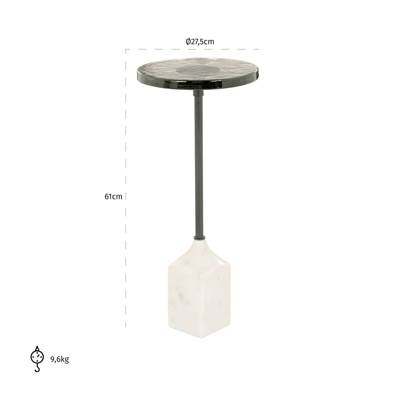Endebord Aurora hvit 27Ø Richmond Interiors Sidebord