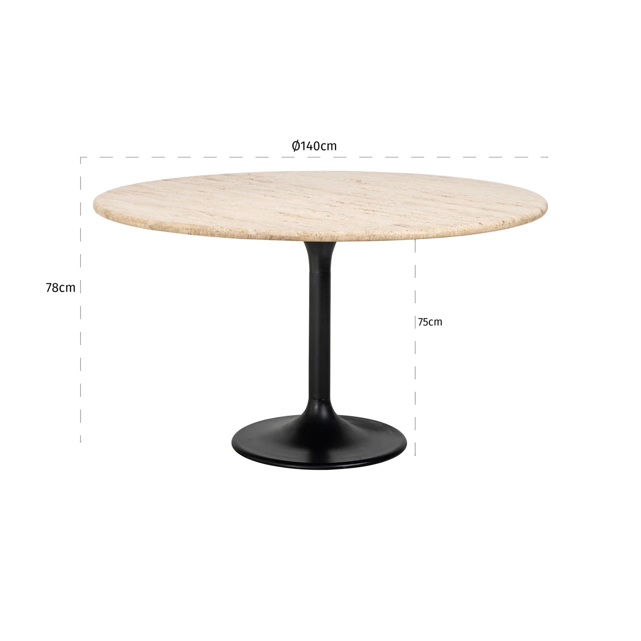 Spisebord Hampton svart 140Ø Richmond Interiors Spisebord