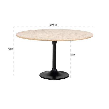 Spisebord Hampton svart 140Ø Richmond Interiors Spisebord