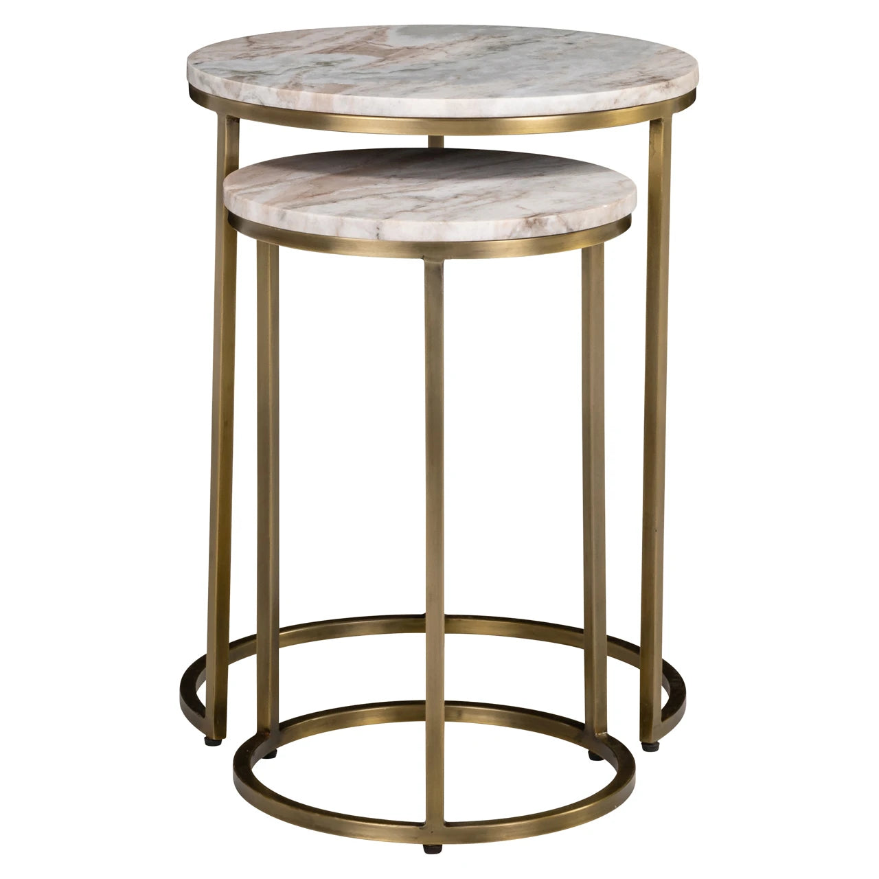 Endebord Bottega Blush beige sett med 2 Richmond Interiors Sidebord